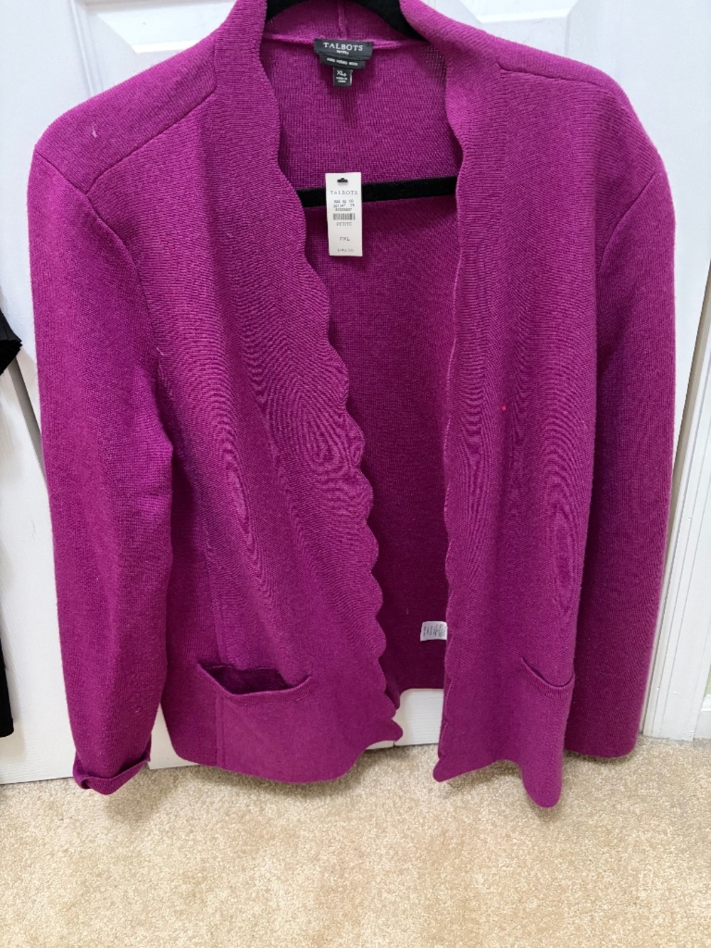 NEW TALBOTS RASPBERRY XLP OPEN SWEATER